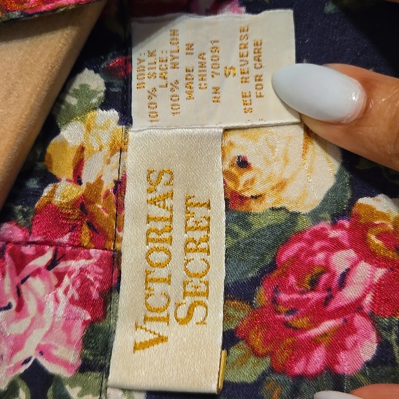 Victoria's Secret Silk Floral Lace Trim Pants Pajama Set Vintage - Picture 11 of 16